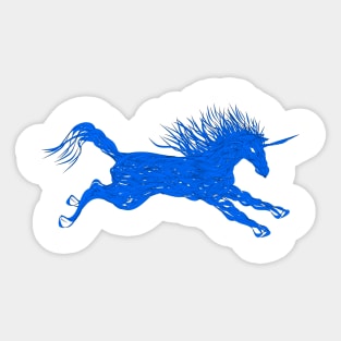 Blue unicorn 02 Sticker